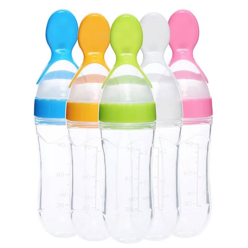 Silicone Baby Bottle With Spoon Fooder